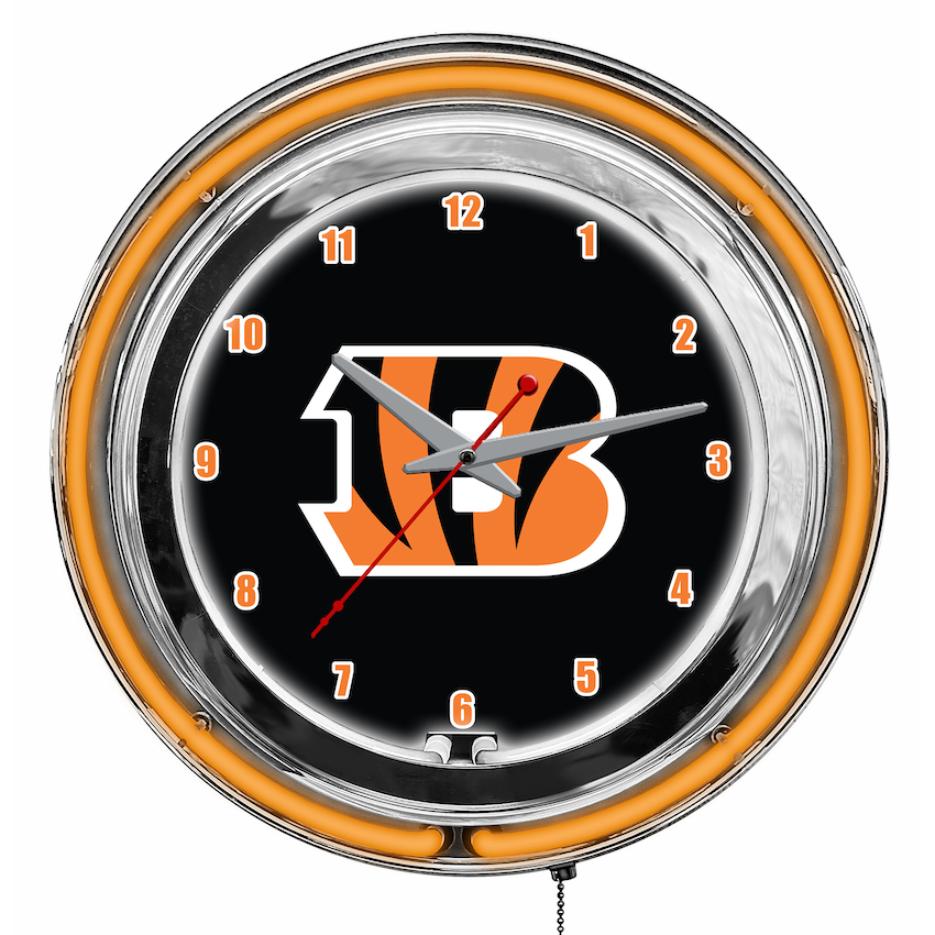 Cincinnati Bengals Chrome NEON Clock 14 inch