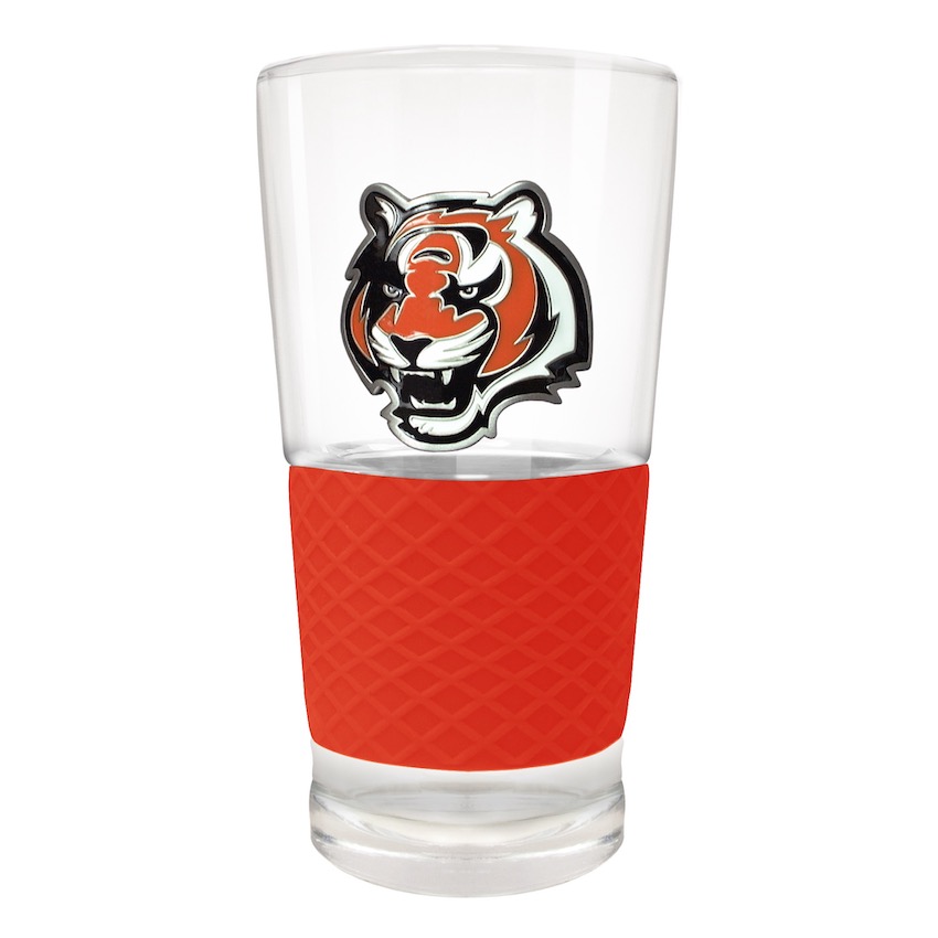 Cincinnati Bengals 22 oz Pilsner Glass with Silicone Grip