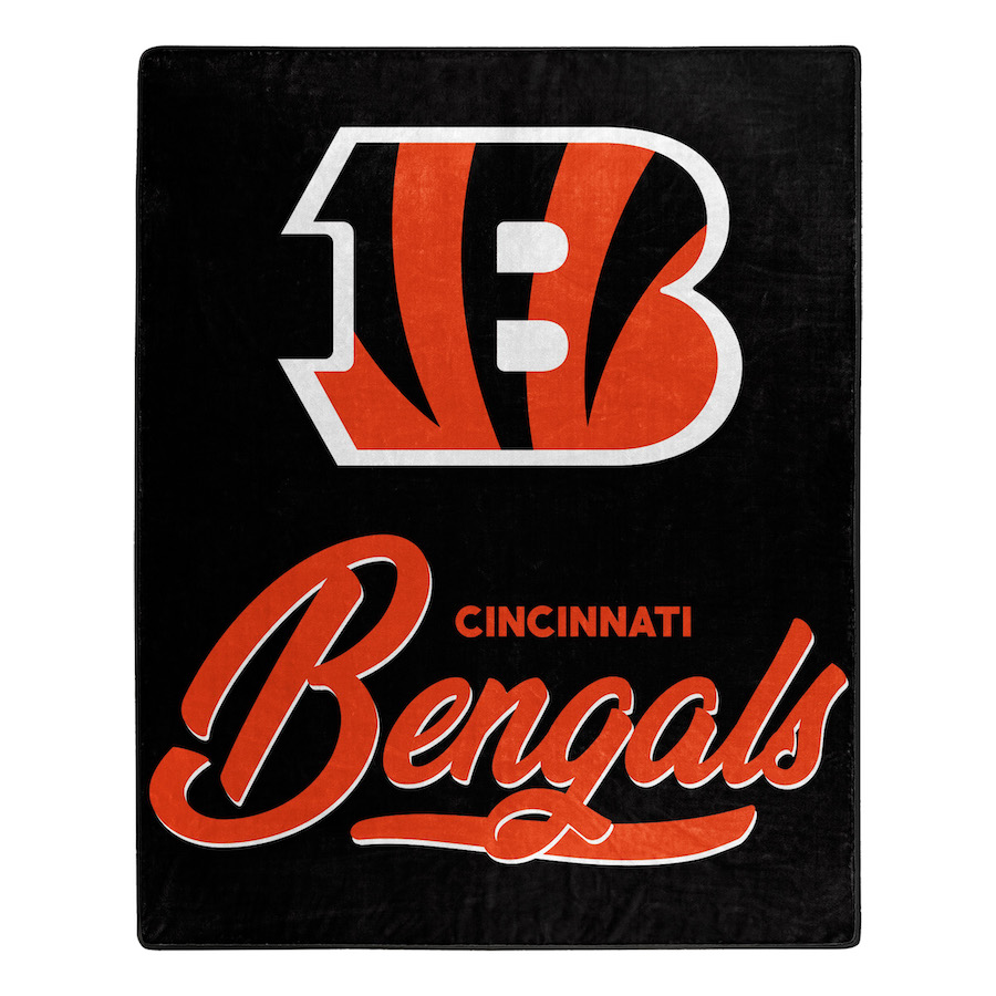 Cincinnati Bengals Plush Fleece Raschel Blanket 50 x 60