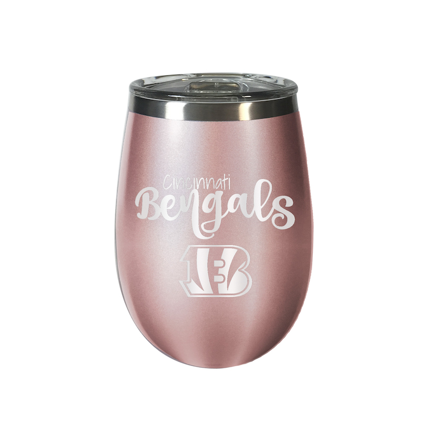 Cincinnati Bengals 10 oz Rose Gold Wine Tumbler