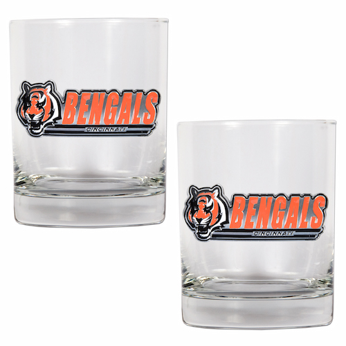 Cincinnati Bengals NFL Logo 2pc Rocks Glass Set