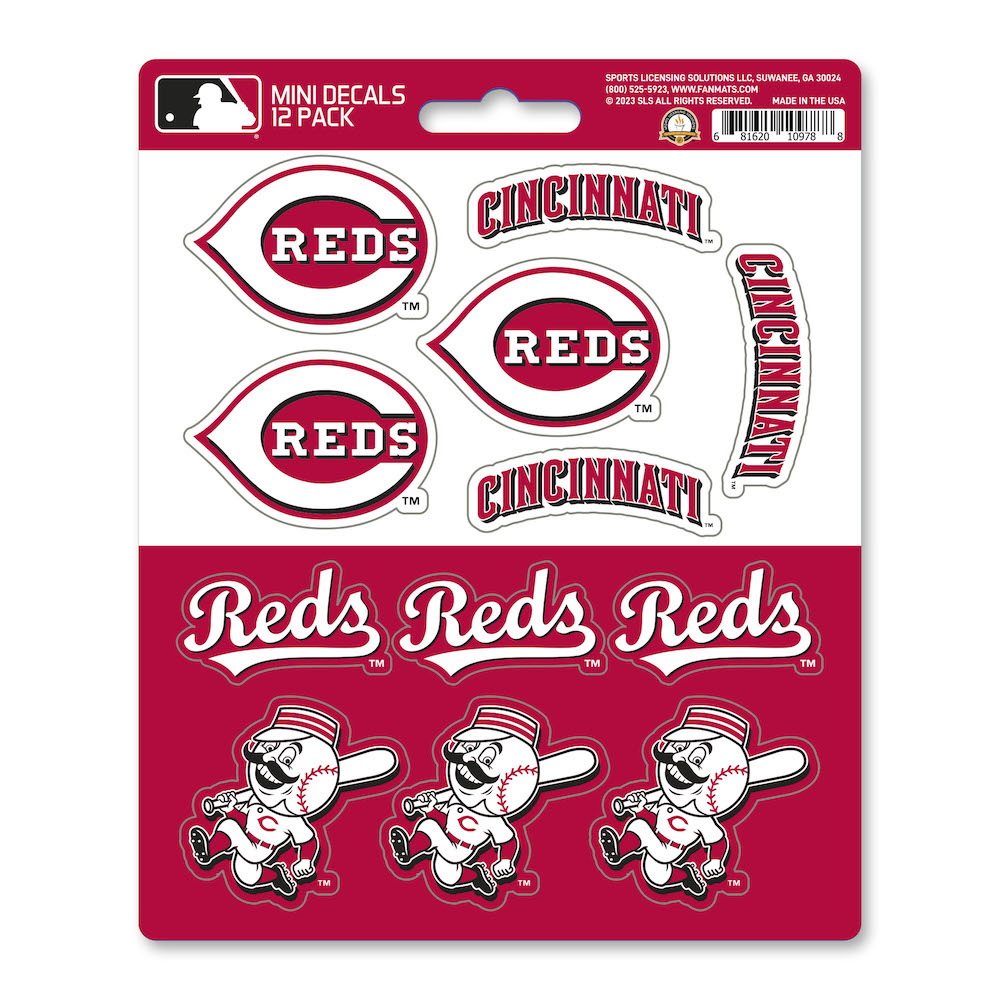 Cincinnati Reds Team Logo Mini Decal 12 Pack