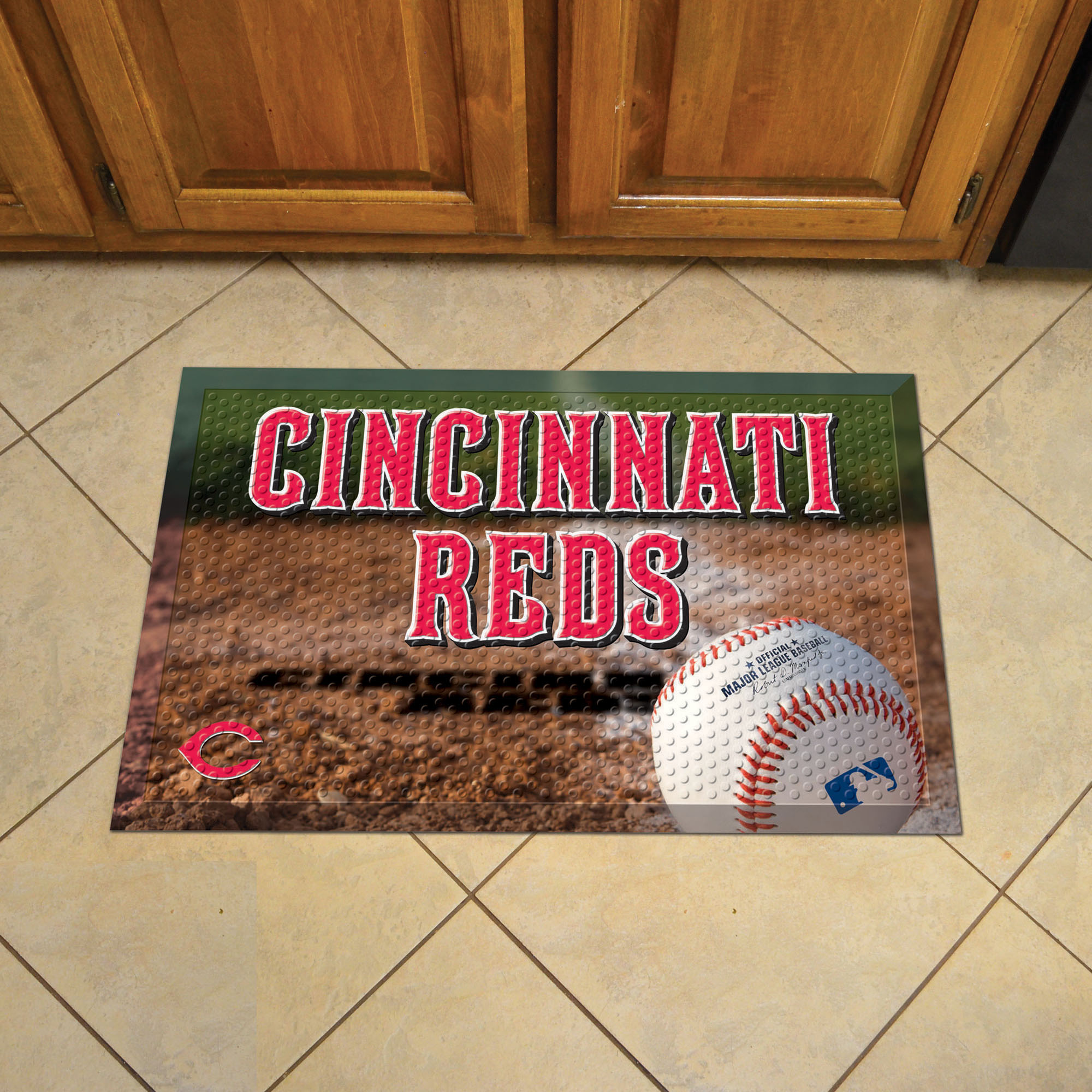 Cincinnati Reds Ball Style SCRAPER Door Mat