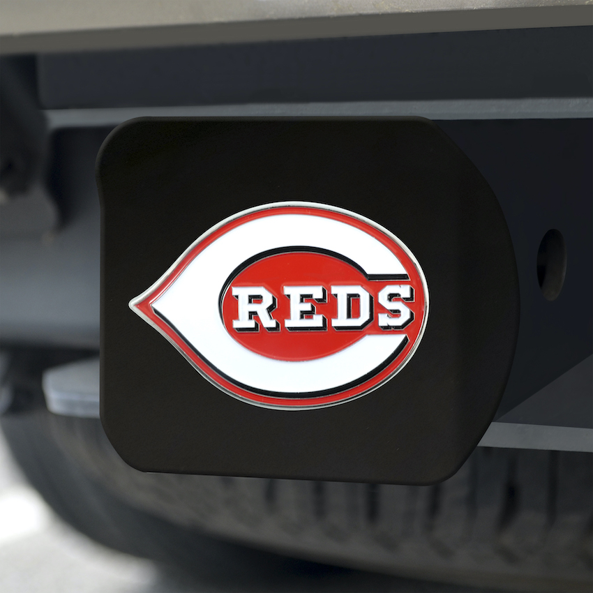 Cincinnati Reds Black and Color Trailer Hitch Cover