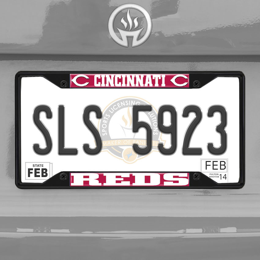 Cincinnati Reds Black License Plate Frame