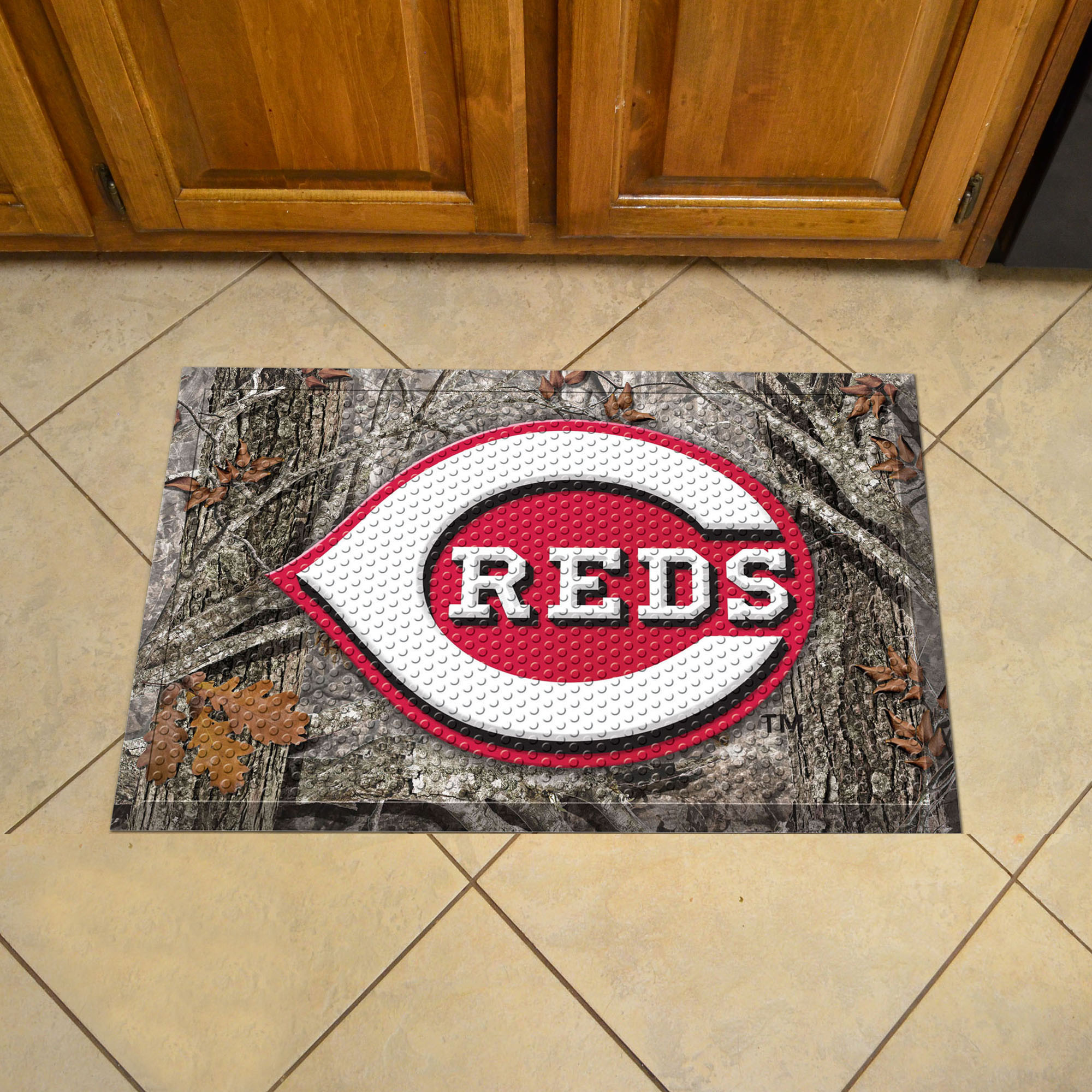 Cincinnati Reds Camo Style SCRAPER Door Mat