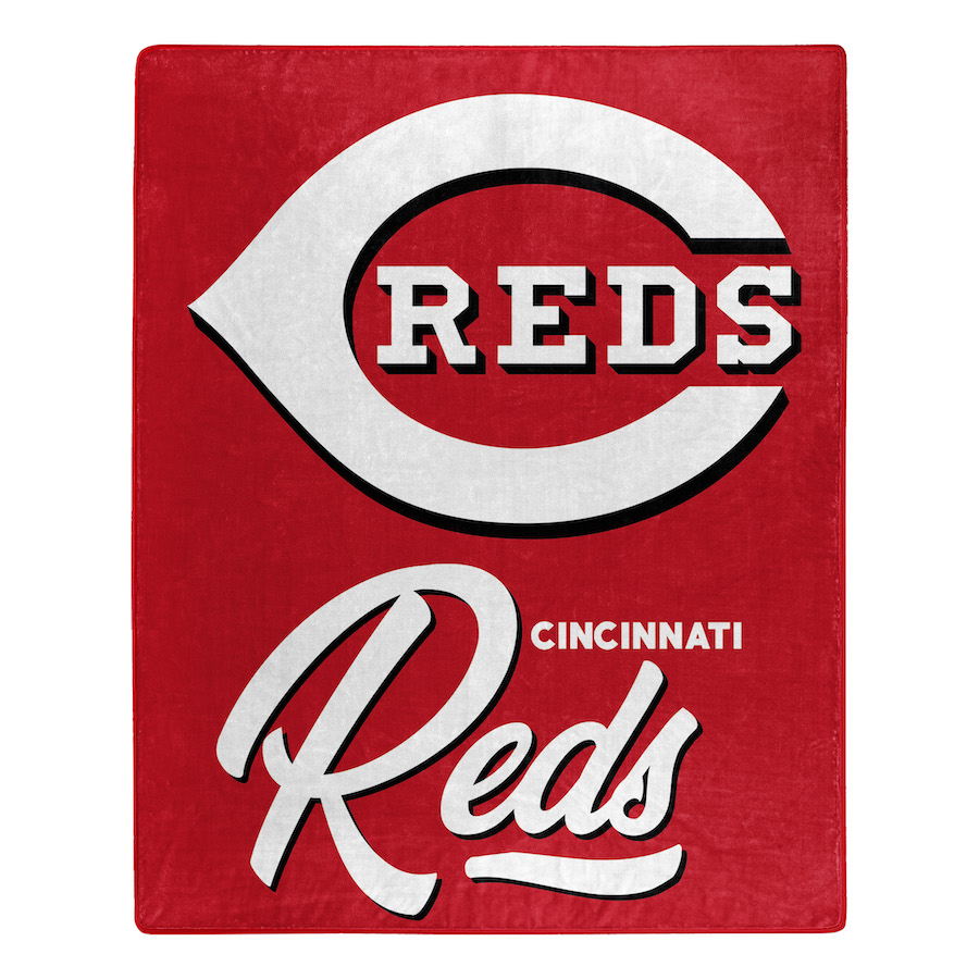 Cincinnati Reds Plush Fleece Raschel Blanket 50 x 60