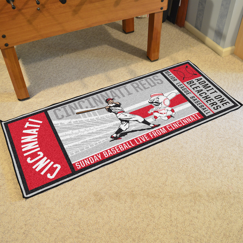 Cincinnati Reds MLBCC Vintage 30 x 72 Game Ticket Carpet Runner