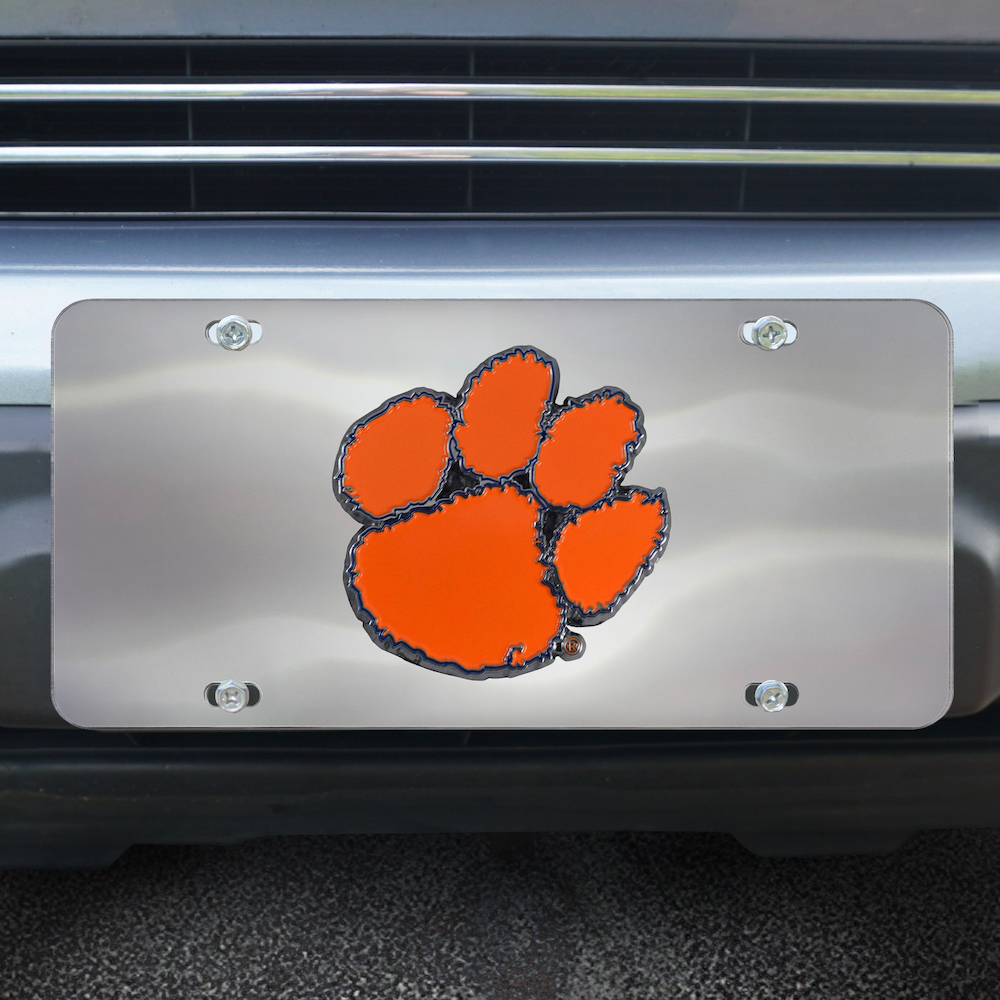 Clemson Tigers Stainless Steel Die-cast License Plate