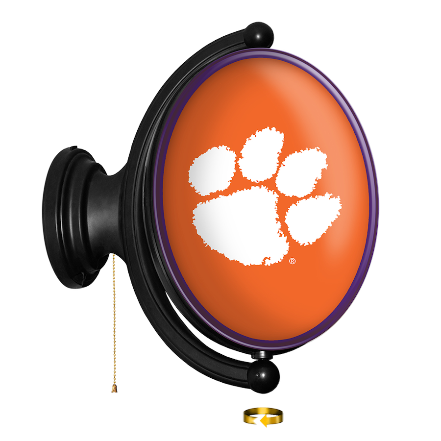 Clemson Tigers LED Rotating Wall Sign ~ OVAL