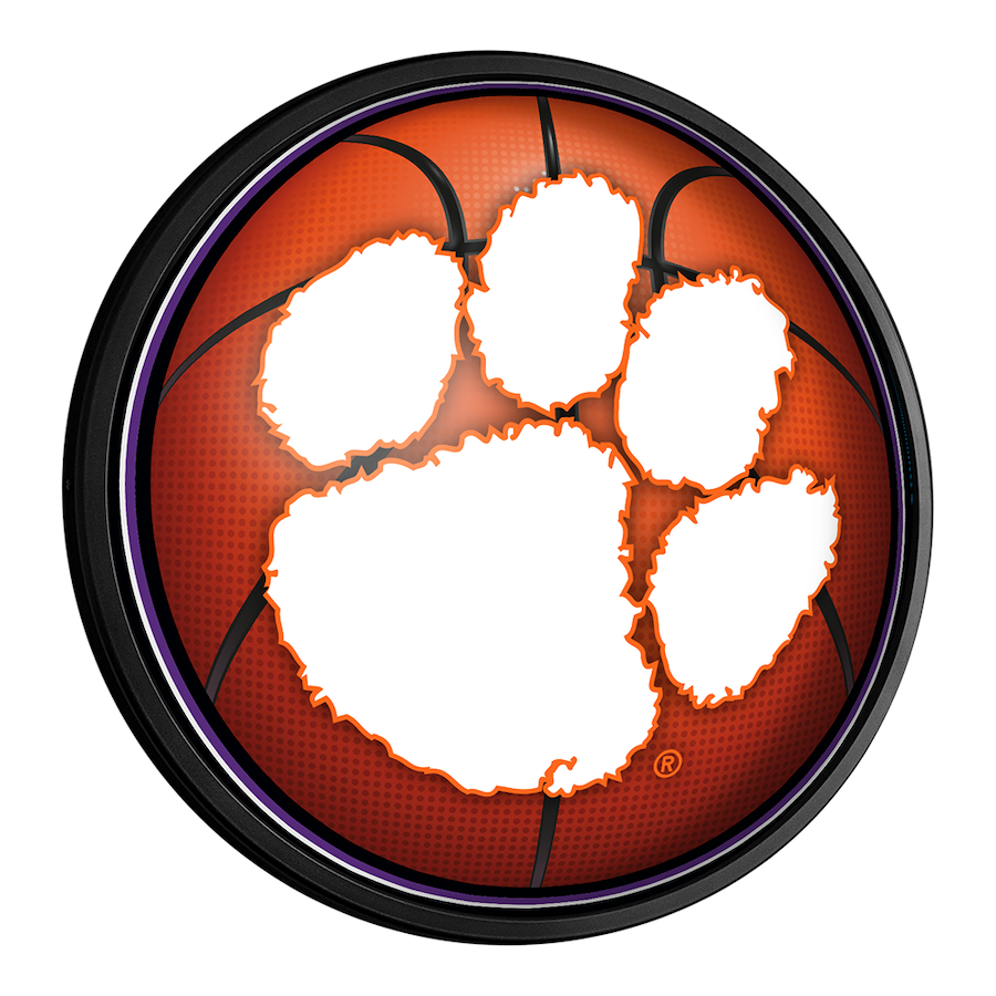 Clemson Tigers Slimline LED Wall Sign ~ BASKETBALL