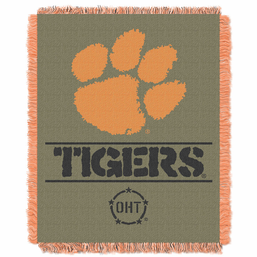 Clemson Tigers OHT Rank Jacquard Throw Blanket