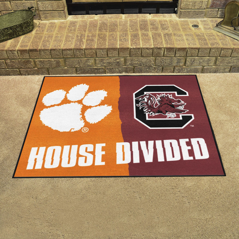 NCAA House Divided Rivalry Rug Clemson Tigers - South Carolina Gamecocks