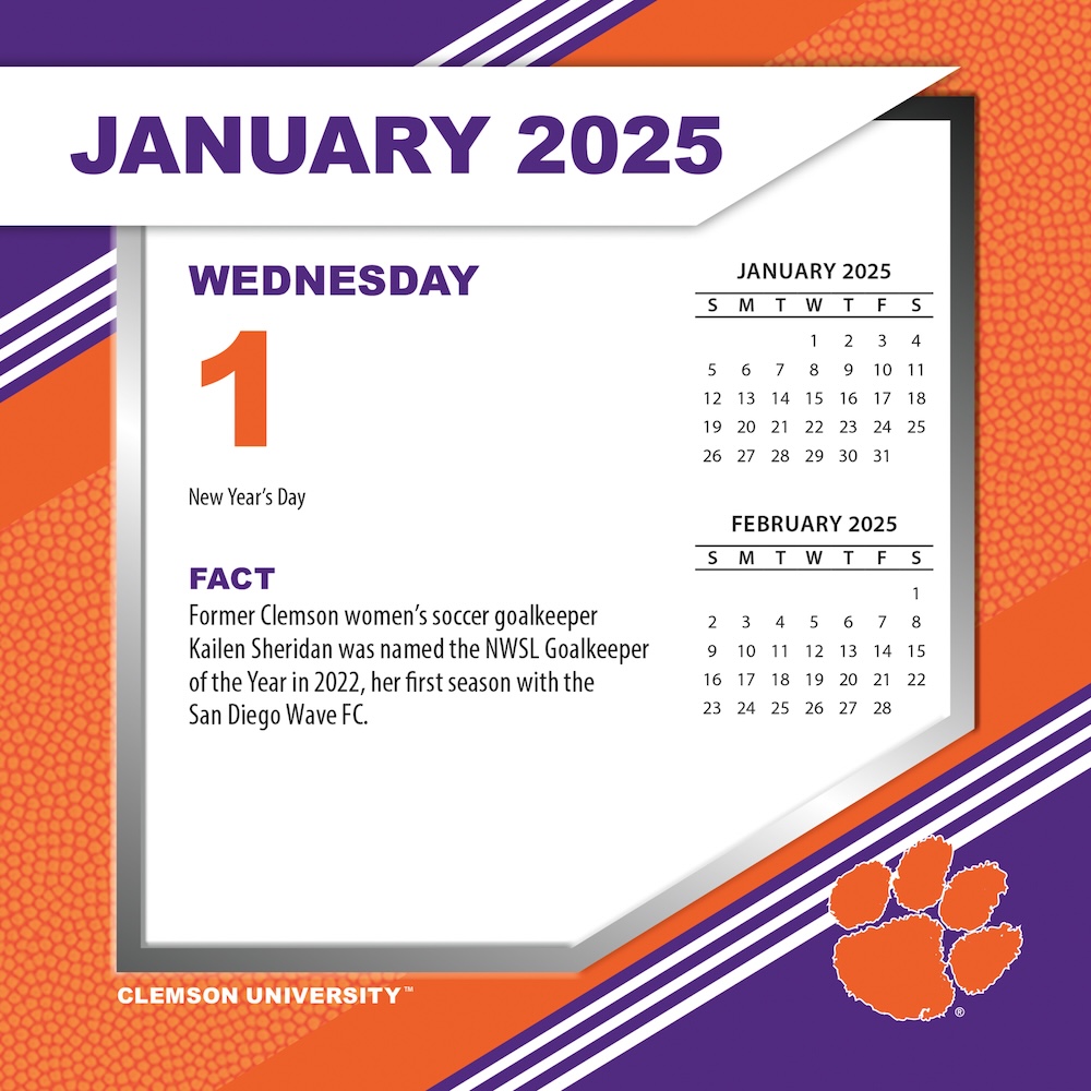 Clemson Tigers 2025 NCAA Page-A-Day Box Calendar