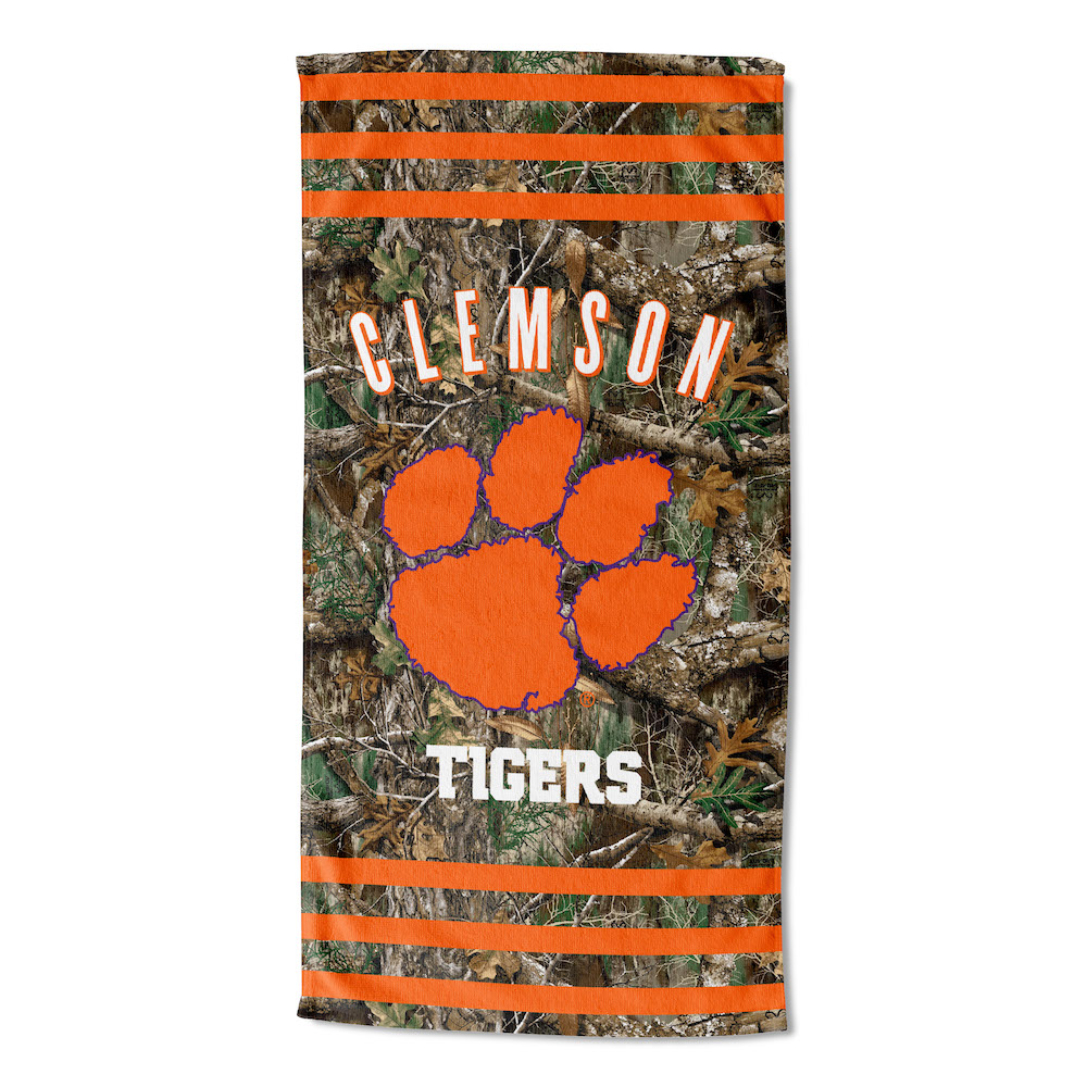 Clemson Tigers Real Tree Camo 30x60 Beach Towel