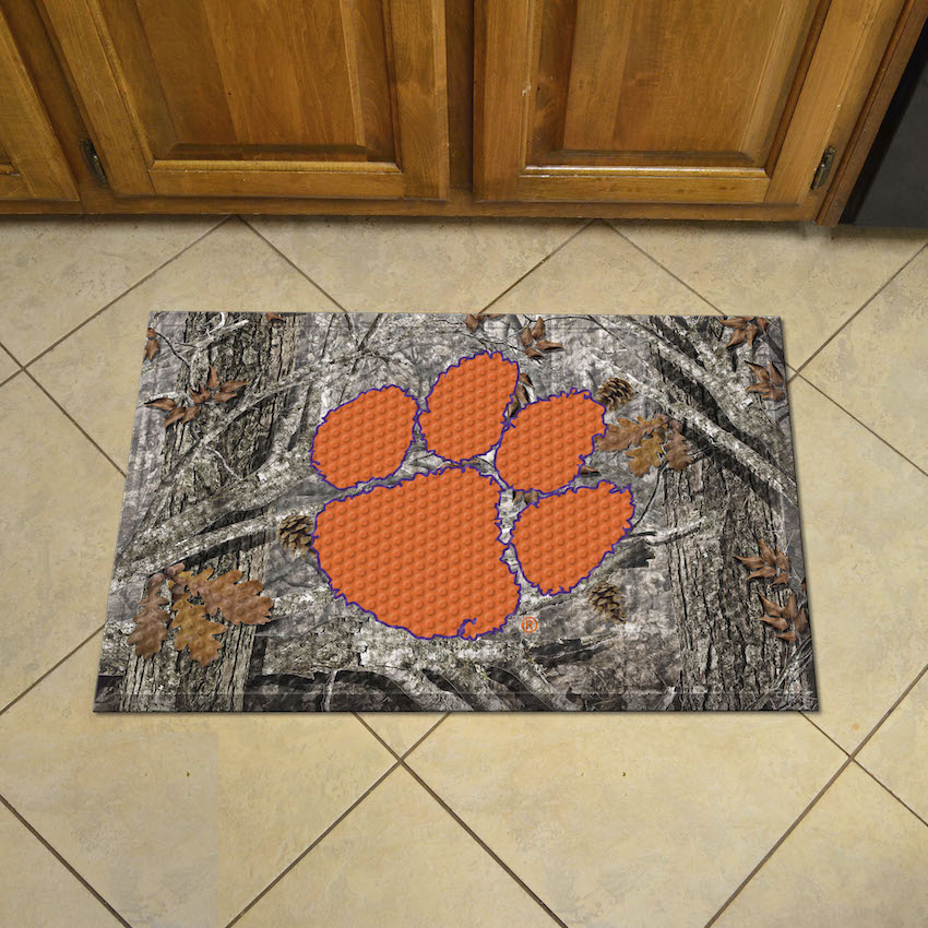 Clemson Tigers Camo Style SCRAPER Door Mat