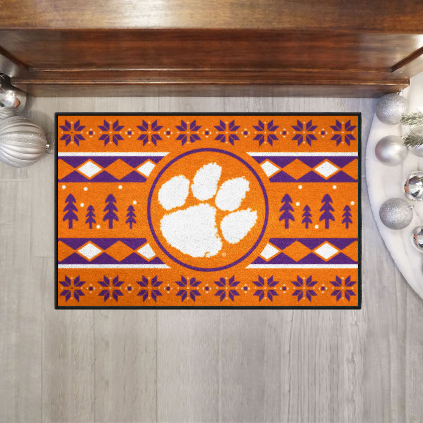 Clemson Tigers HOLIDAY SWEATER 20 x 30 STARTER Floor Mat