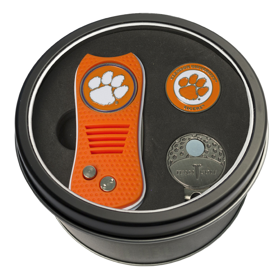 Clemson Tigers Switchblade Divot Tool Cap Clip and Ball Marker Gift Pack