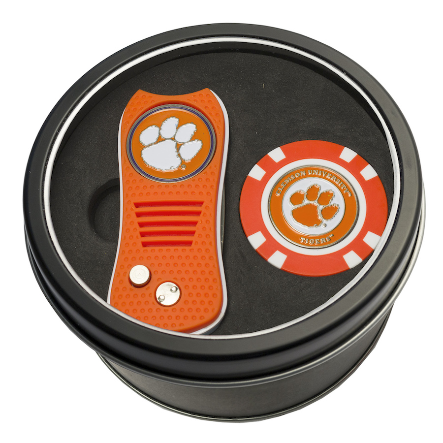 Clemson Tigers Switchblade Divot Tool and Golf Chip Gift Pack