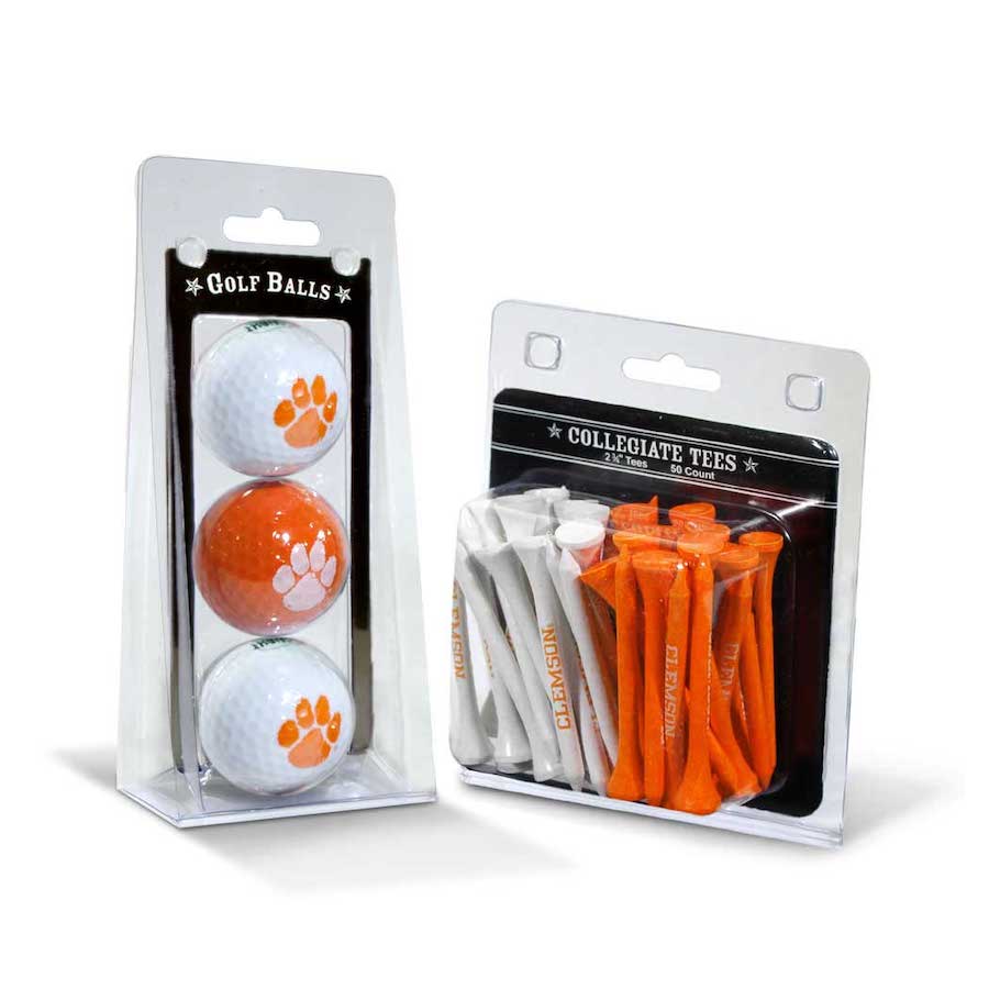 Clemson Tigers 3 Ball Pack and 50 Tee Pack