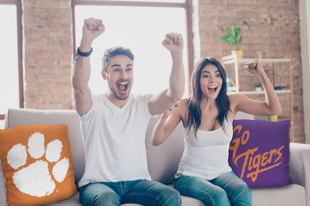 Clemson Tigers Double Sided INVERT Woven Pillow