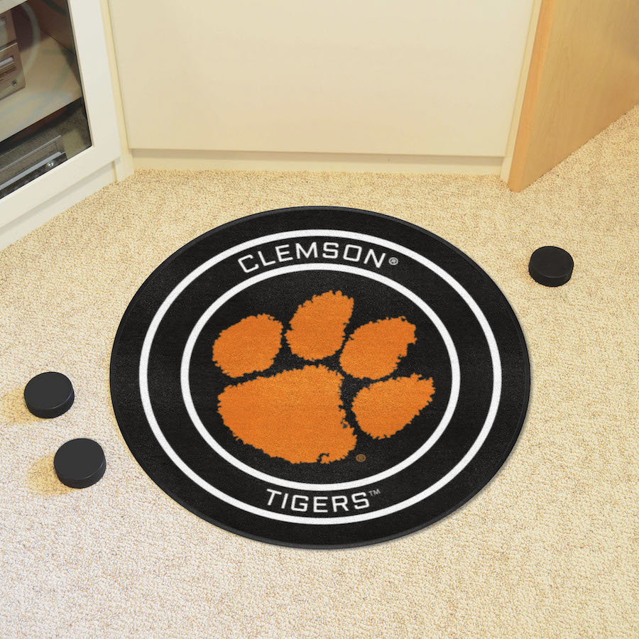 Clemson Tigers Round Hockey Puck Mat