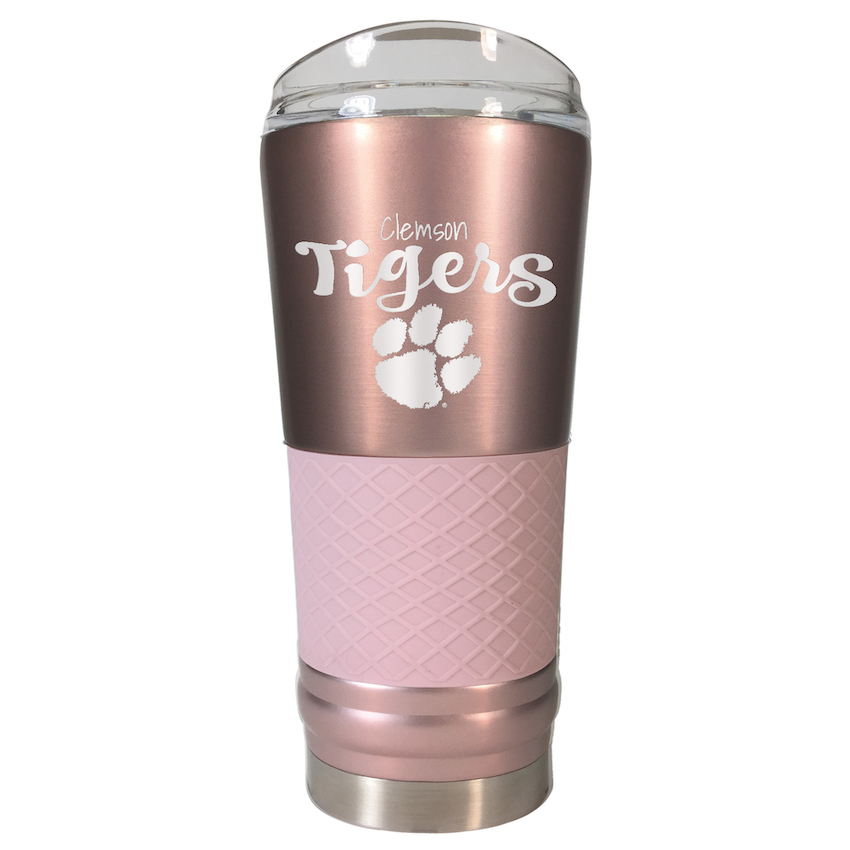 Clemson Tigers 24 oz Rose Gold Draft Travel Tumbler