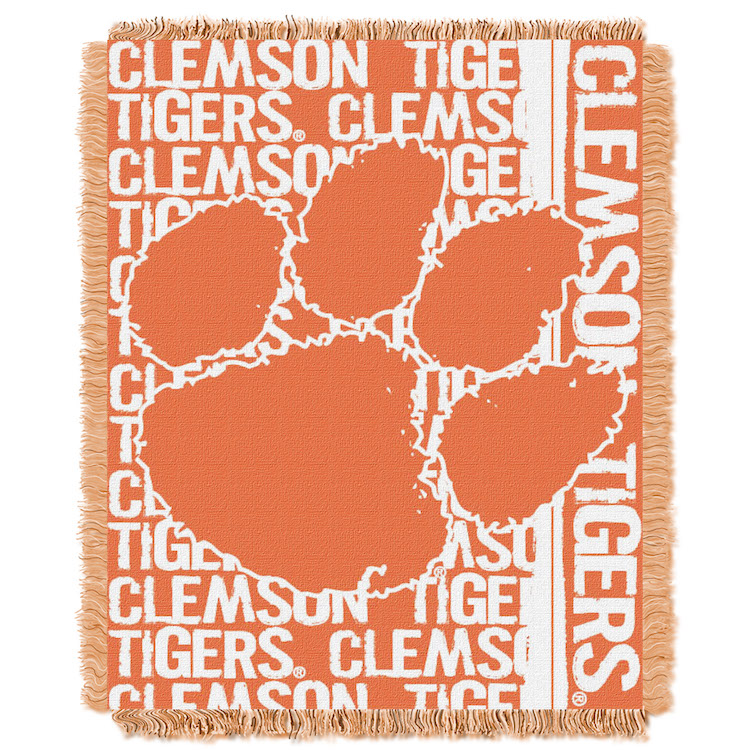 Clemson Tigers Double Play Tapestry Blanket 48 x 60