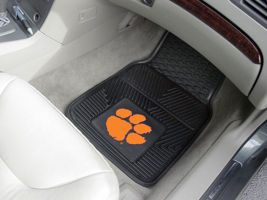 Clemson Tigers Car Floor Mats 18 x 27 Heavy Duty Vinyl Pair