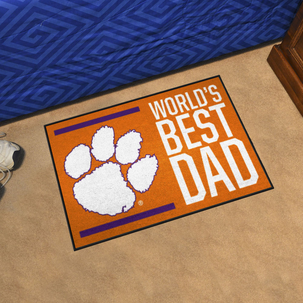 Clemson Tigers 20 x 30 WORLDS BEST DAD Floor Mat