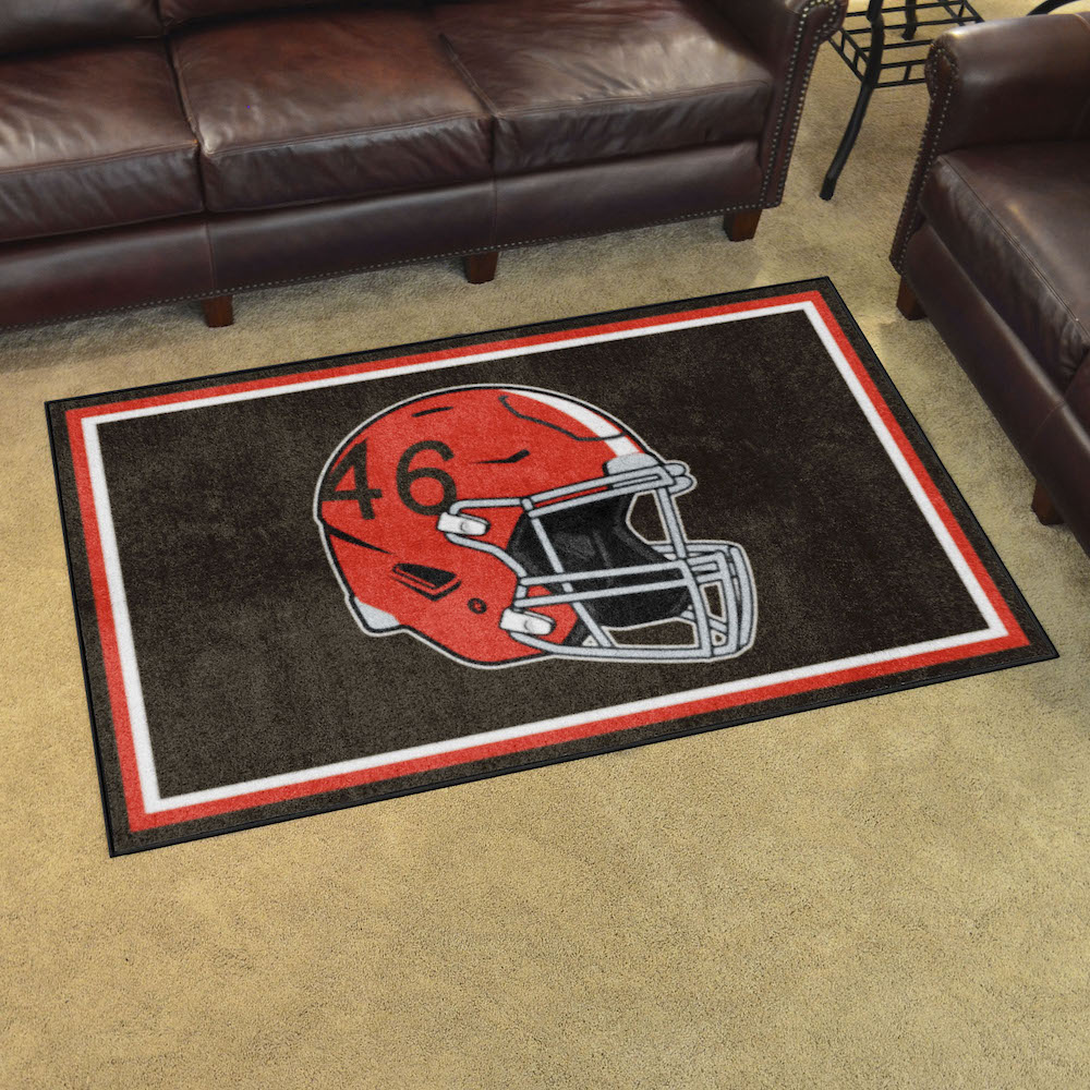 Cleveland Browns 4x6 Area Rug - Throwback Helmet Logo