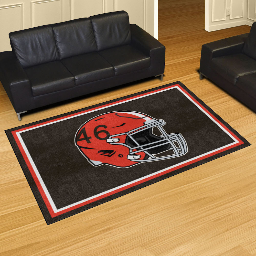 Cleveland Browns 5x8 Area Rug - Throwback Helmet Logo