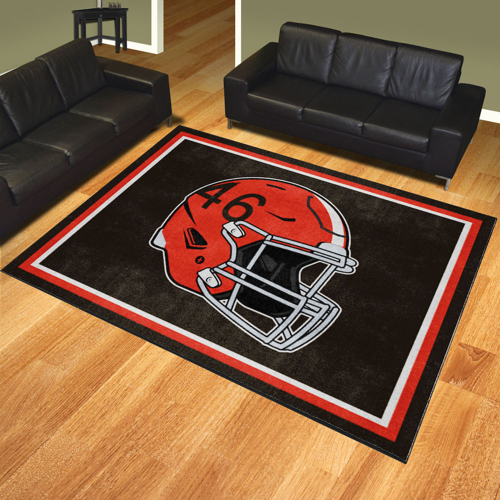 Cleveland Browns Ultra Plush 8x10 Area Rug - Throwback Helmet Logo