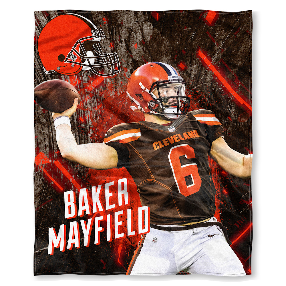 Cleveland Browns Baker Mayfield Silk Touch Throw Blanket 50 x 60