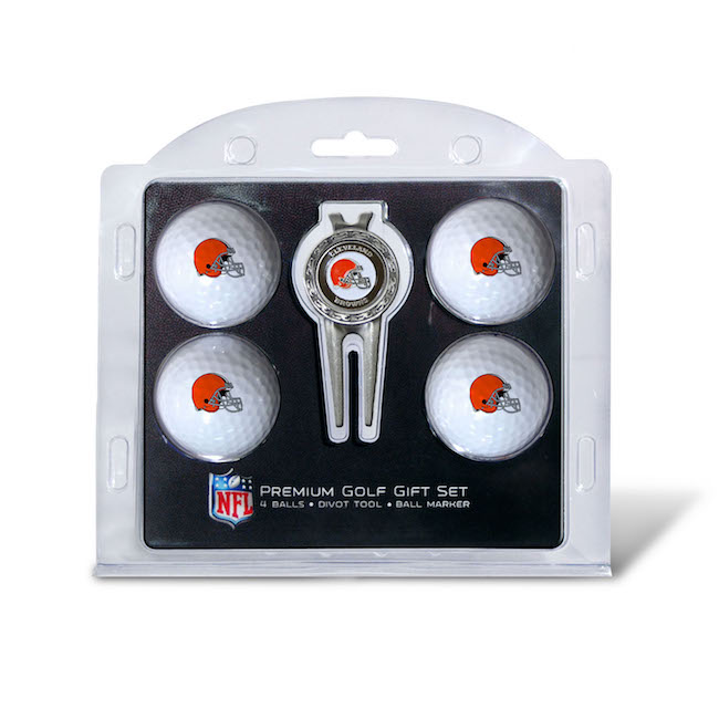 Cleveland Browns 4 Golf Ball and Divot Tool Set