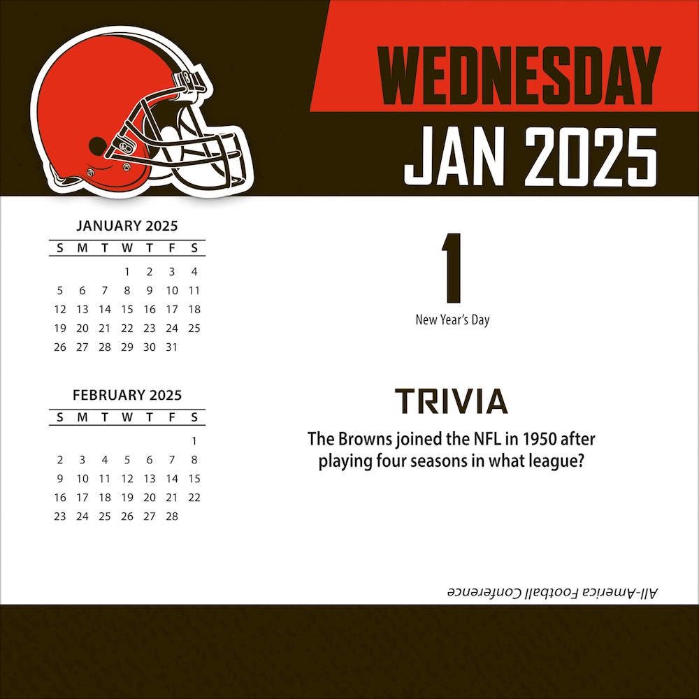 Cleveland Browns 2025 NFL Page-A-Day Box Calendar