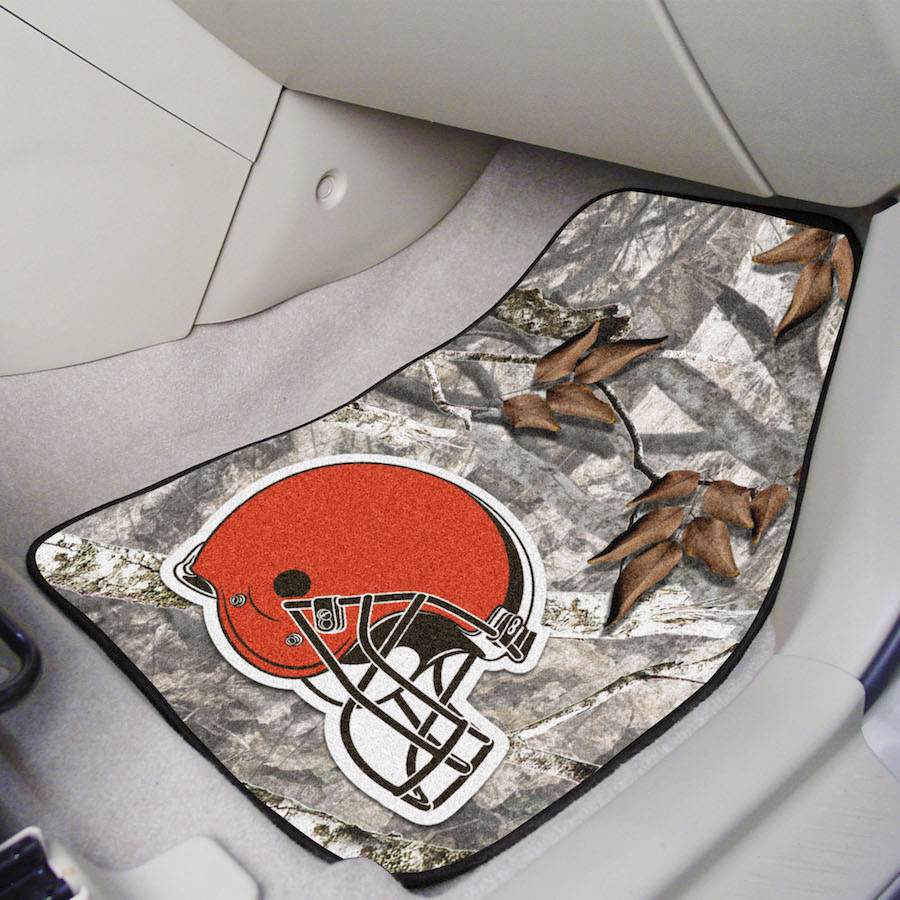 Cleveland Browns Carpeted Camouflage Car Floor Mats 18 x 27 inch