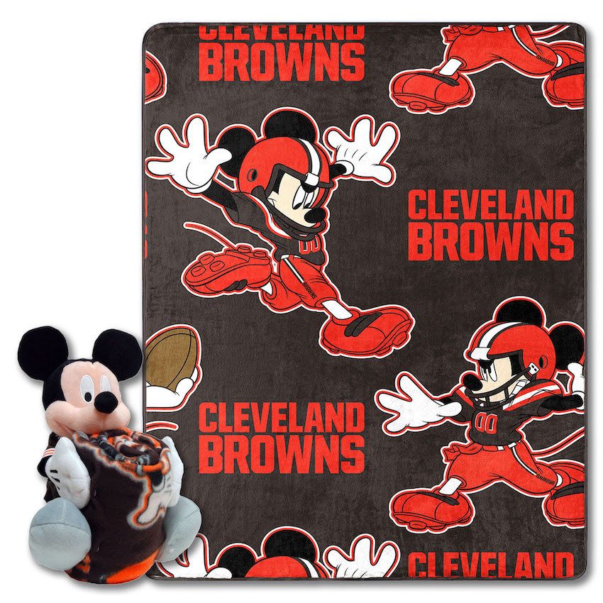 Cleveland Browns Disney Mickey Mouse Hugger and Silk Blanket Set