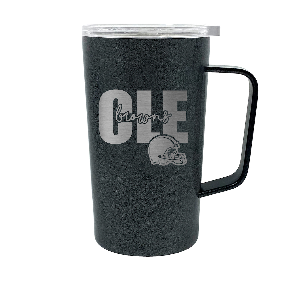 Cleveland Browns 18 oz HUSTLE Travel Mug - ONYX