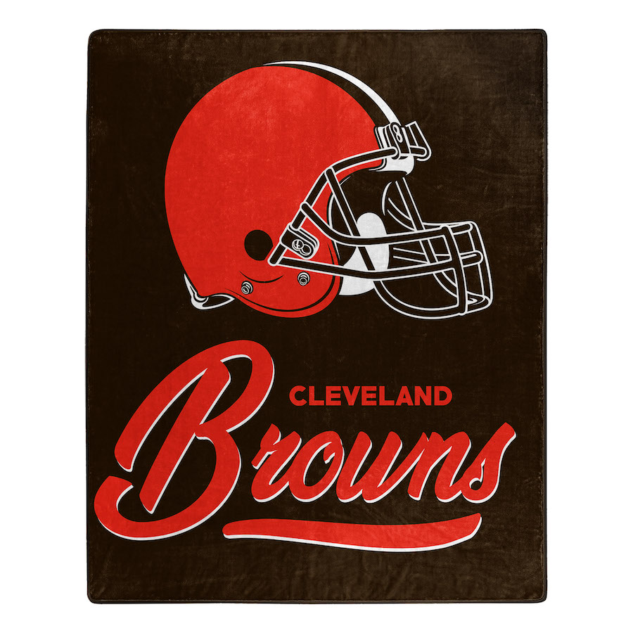 Cleveland Browns Plush Fleece Raschel Blanket 50 x 60