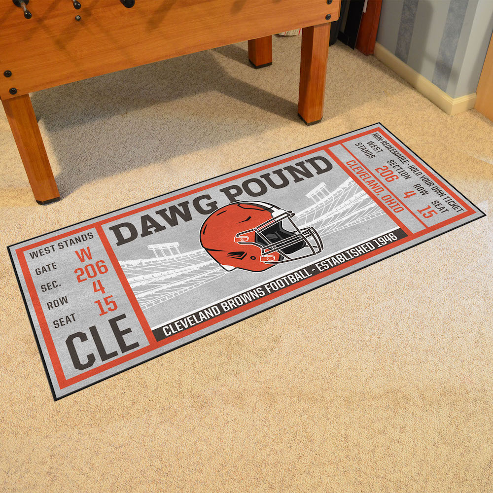 Cleveland Browns 30 x 72 Game Ticket Carpet Runner