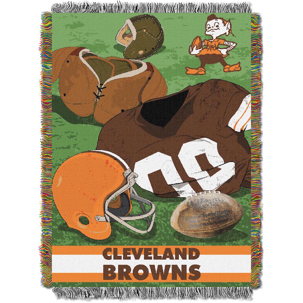 Cleveland Browns Commemorative VINTAGE Tapestry Throw