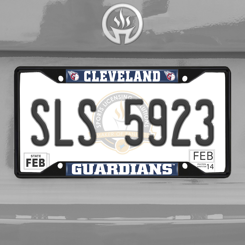 Cleveland Guardians Black License Plate Frame