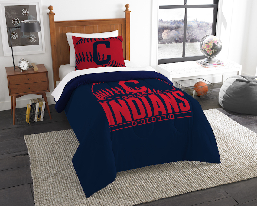 Cleveland Indians Twin Comforter Set with Sham