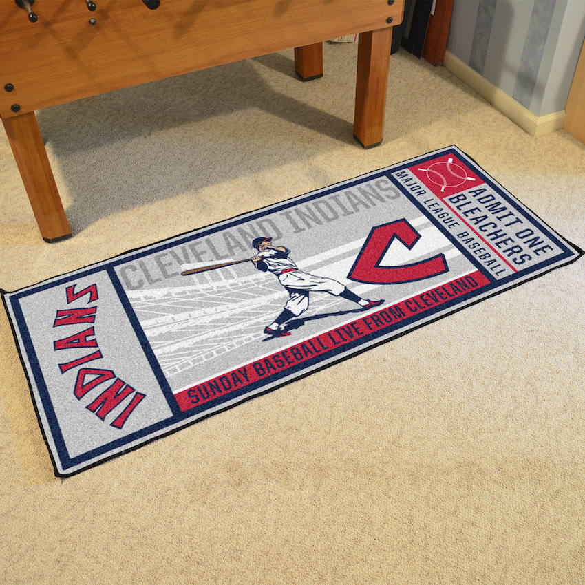 Cleveland Indians MLBCC Vintage 30 x 72 Game Ticket Carpet Runner