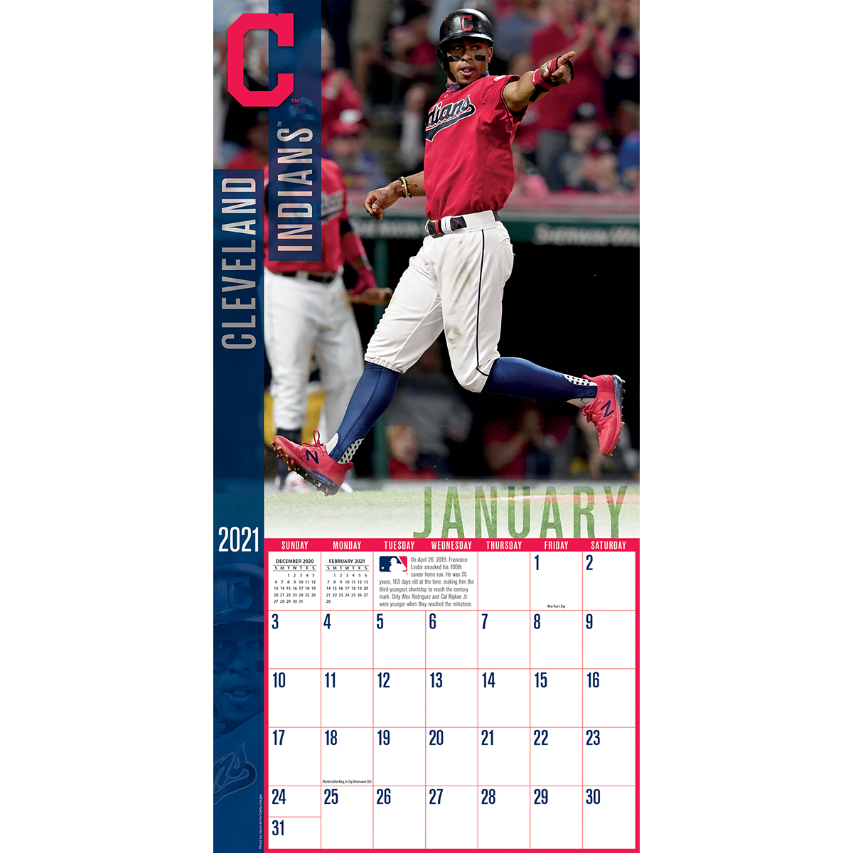 Cleveland Guardians 2025 MLB Team Wall Calendar