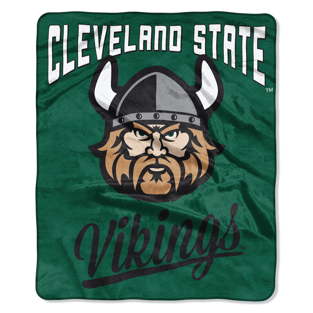 Cleveland State Vikings Plush Fleece Raschel Blanket 50 x 60