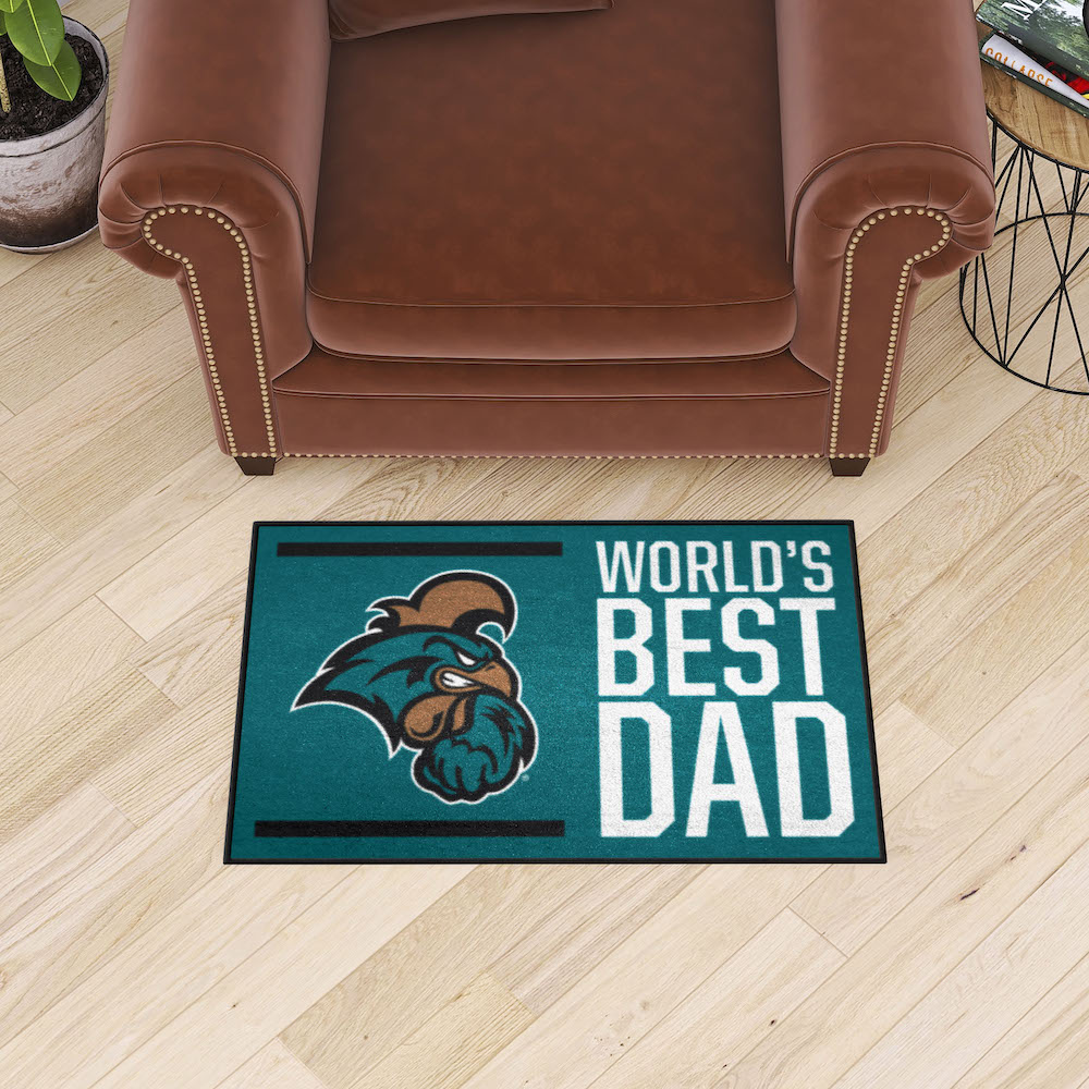 Coastal Carolina Chanticleers 20 x 30 WORLDS BEST DAD Floor Mat