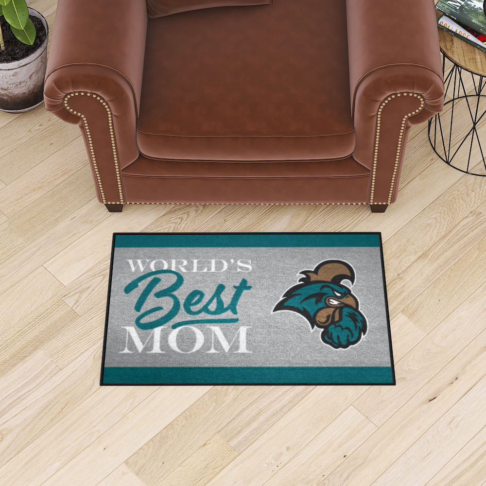 Coastal Carolina Chanticleers 20 x 30 WORLDS BEST MOM Floor Mat