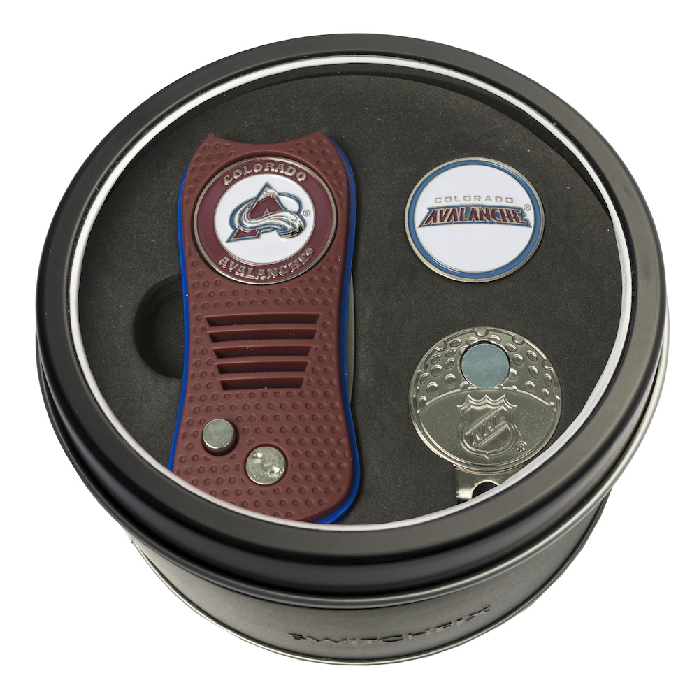 Colorado Avalanche Switchblade Divot Tool Cap Clip and Ball Marker Gift Pack